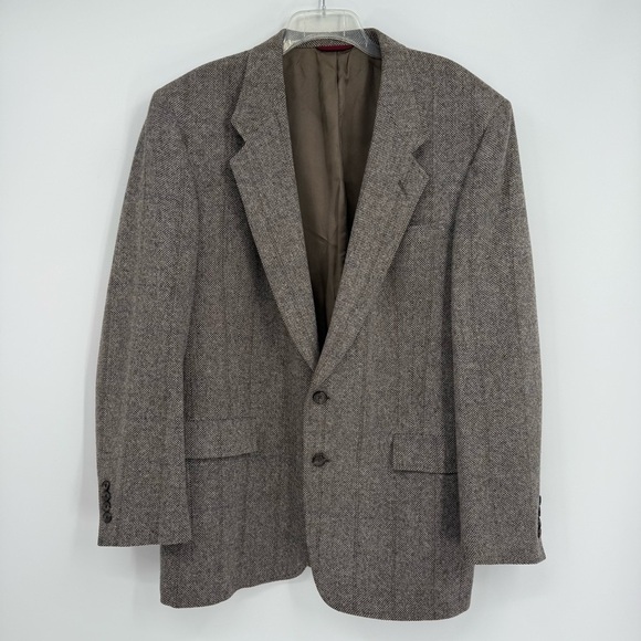 Hart Schaffner Marx Size 44L Wool Blazer Sport Coat Suit Jacket black 2 button - Picture 13 of 13